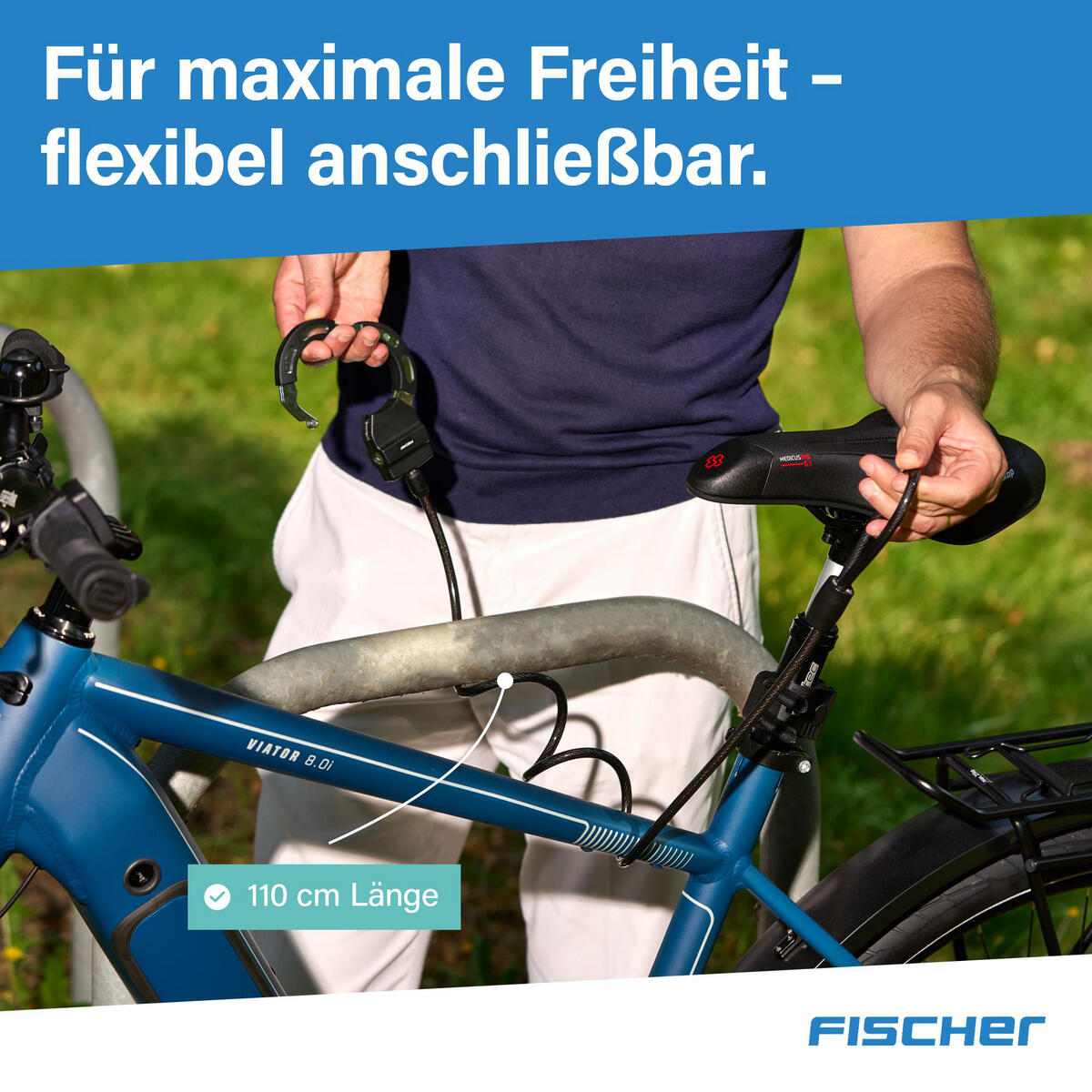 FISCHER Handschellenschloss RK110/8 - 110 cm Sicherheitsstufe 3 4/7