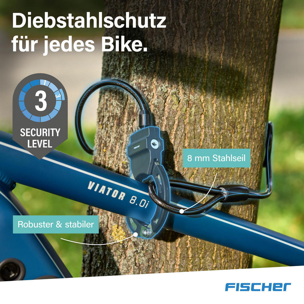 FISCHER Handschellenschloss RK110/8 - 110 cm Sicherheitsstufe 3 3/7