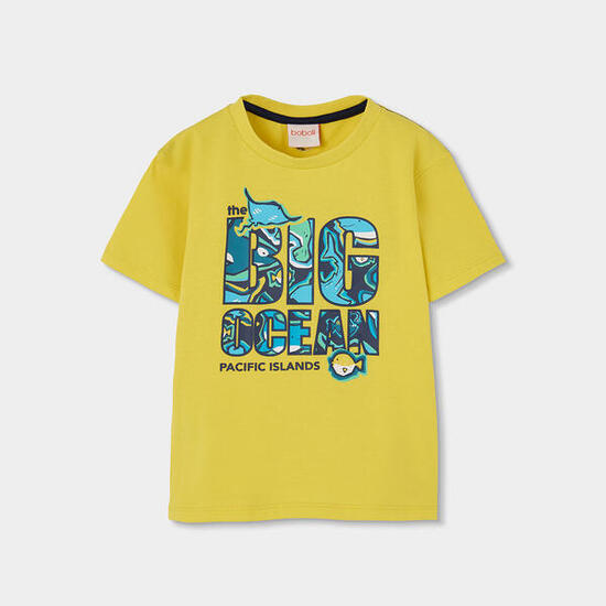 Camisetas de verano de gimnasia kids niño boboli amarillo