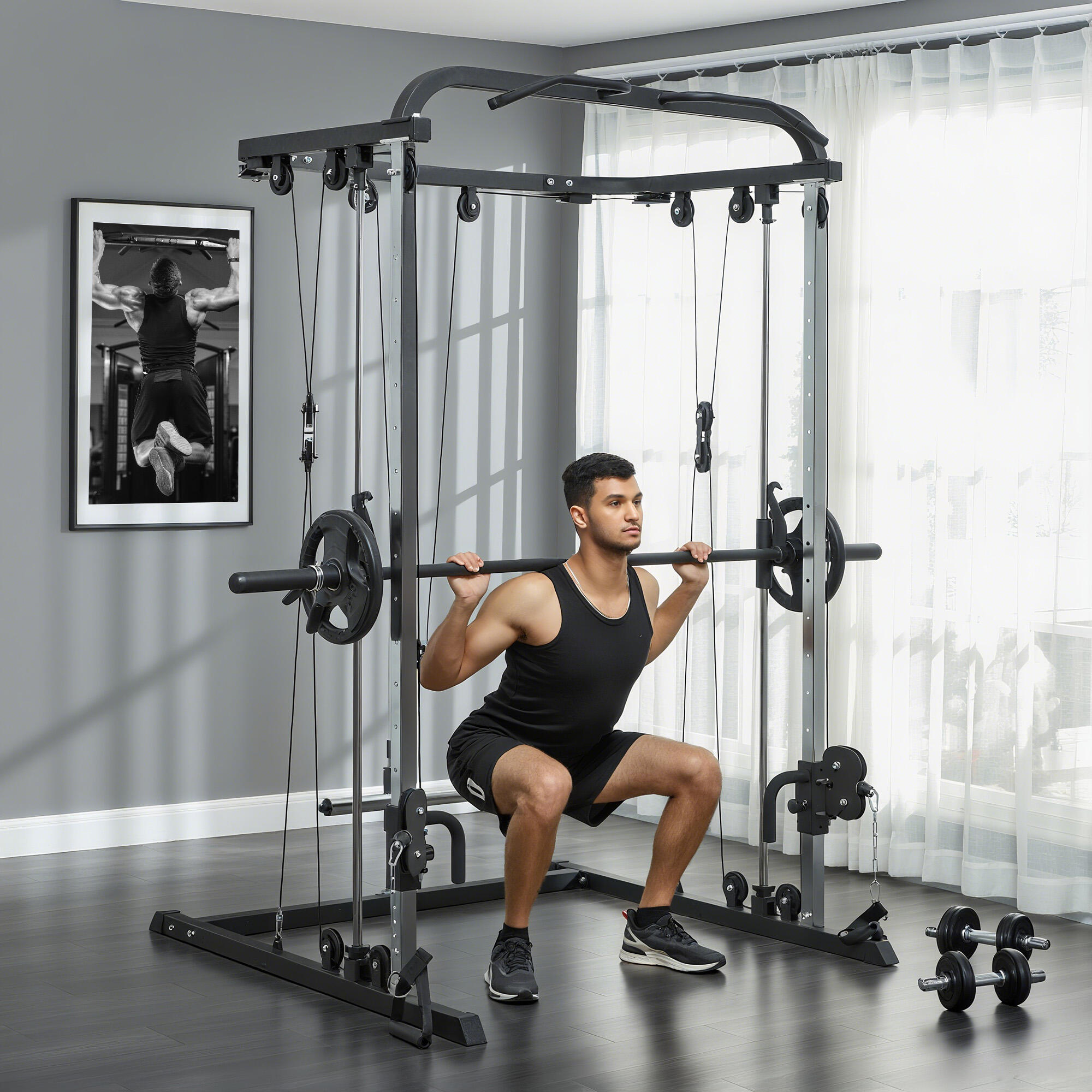 Máquina de Multiestación SPORTNOW 210x132x225 cm Negro 2/8