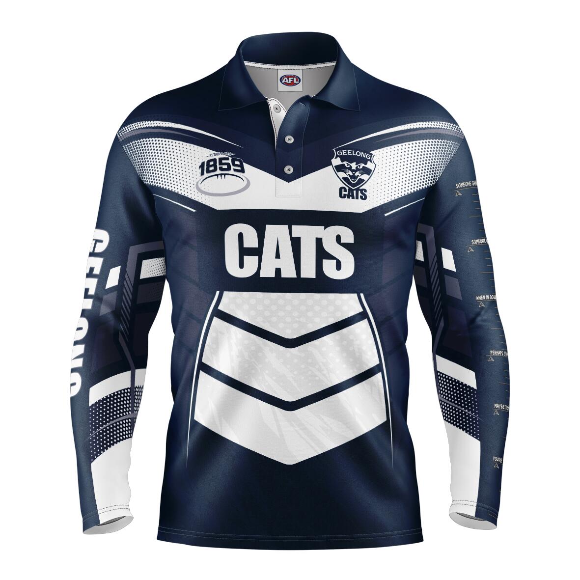 AFL 'Cyber' Fishing Shirt - Geelong Cats - Adult - Mens - Polo