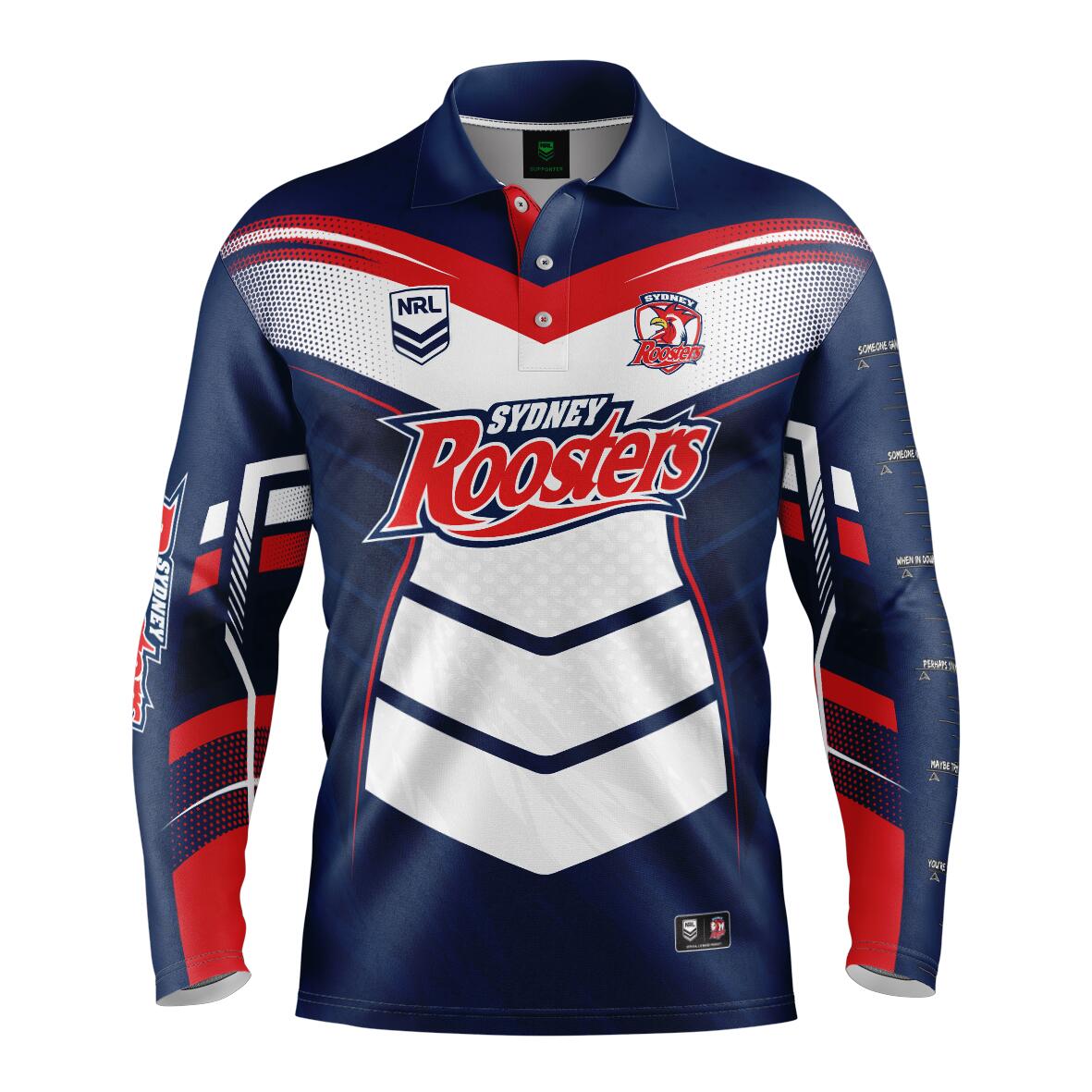 NRL 'Cyber' Fishing Shirt - Sydney Roosters - Adult - Mens - Polo