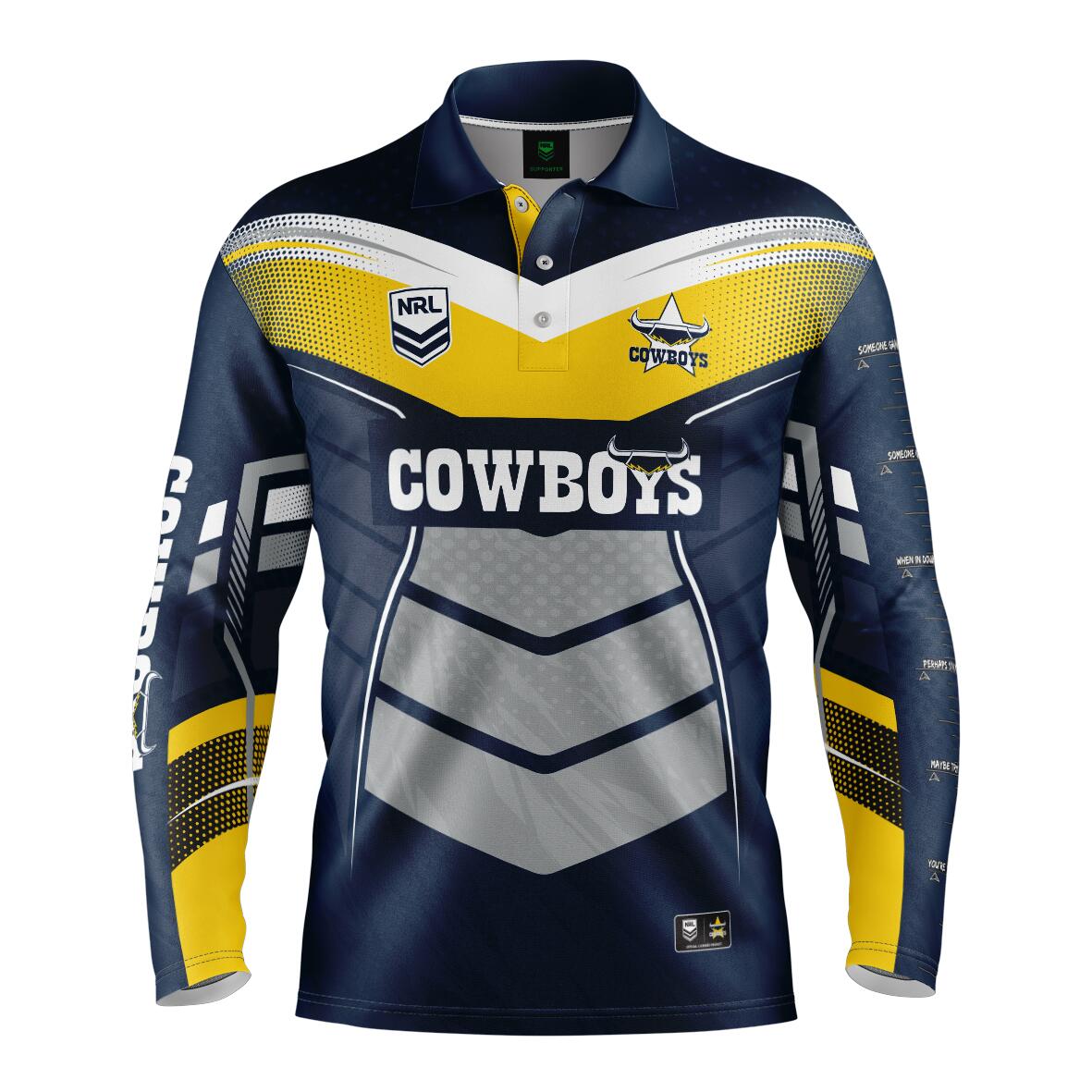NRL 'Cyber' Fishing Shirt - North Queensland Cowboys - Adult - Mens - Polo