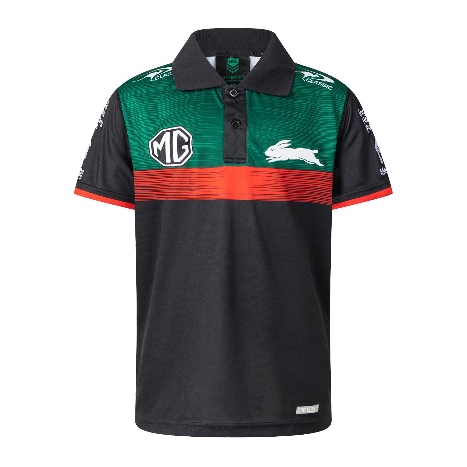 NRL 2025 Players Polo - South Sydney Rabbitohs - Shirt - Youth - CLASSIC