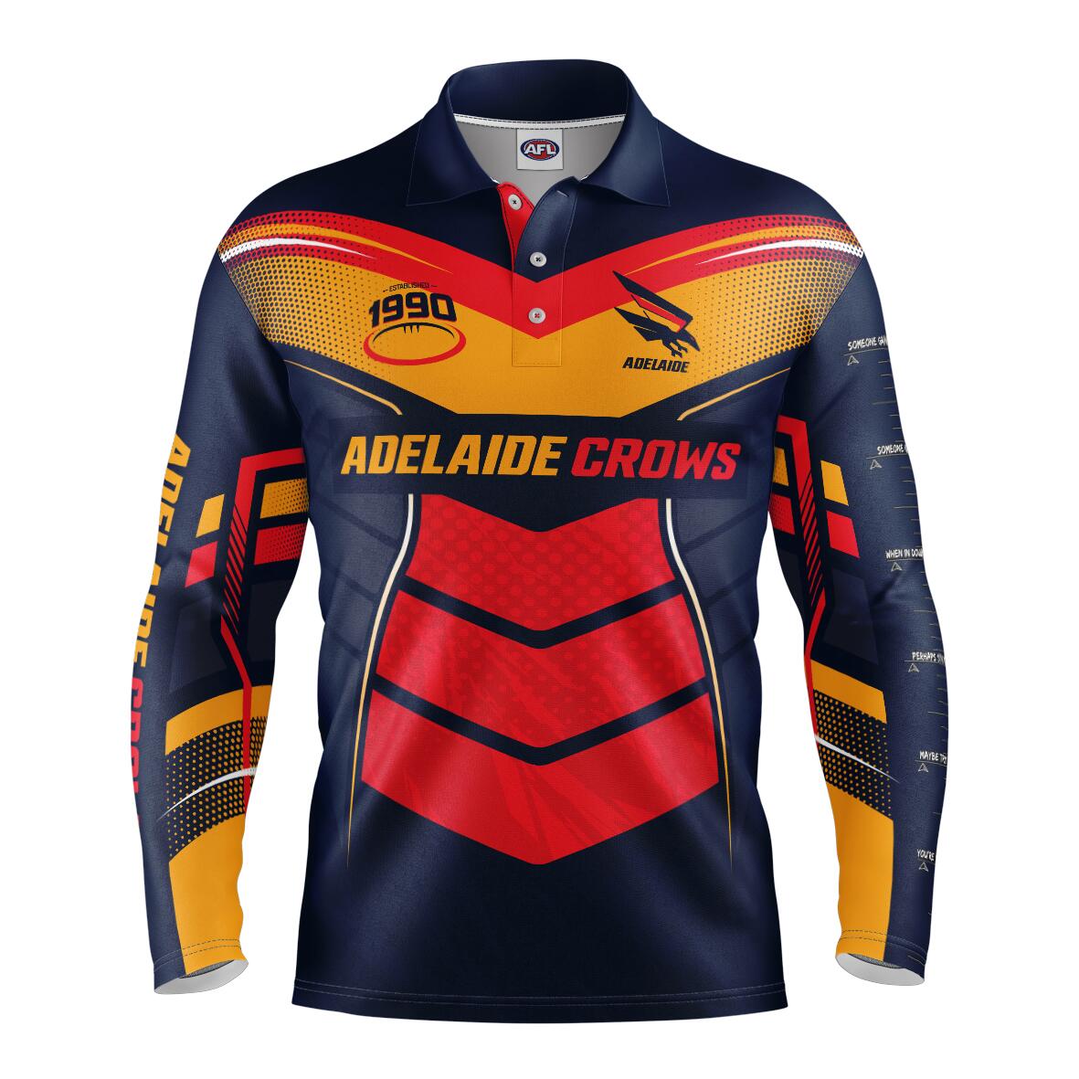 AFL 'Cyber' Fishing Shirt - Adelaide Crows - Adult - Mens - Polo