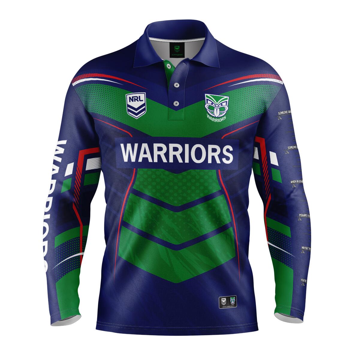 NRL 'Cyber' Fishing Shirt - New Zealand Warriors - Adult - Mens - Polo