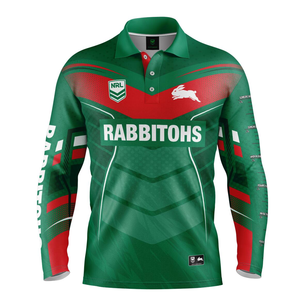 NRL 'Cyber' Fishing Shirt - South Sydney Rabbitohs - Adult - Mens - Polo