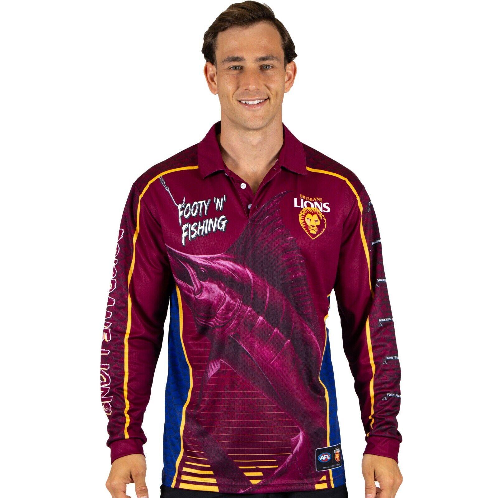 AFL Footy 'n' Fishing Shirt - Brisbane Lions - Adult - Mens - Polo