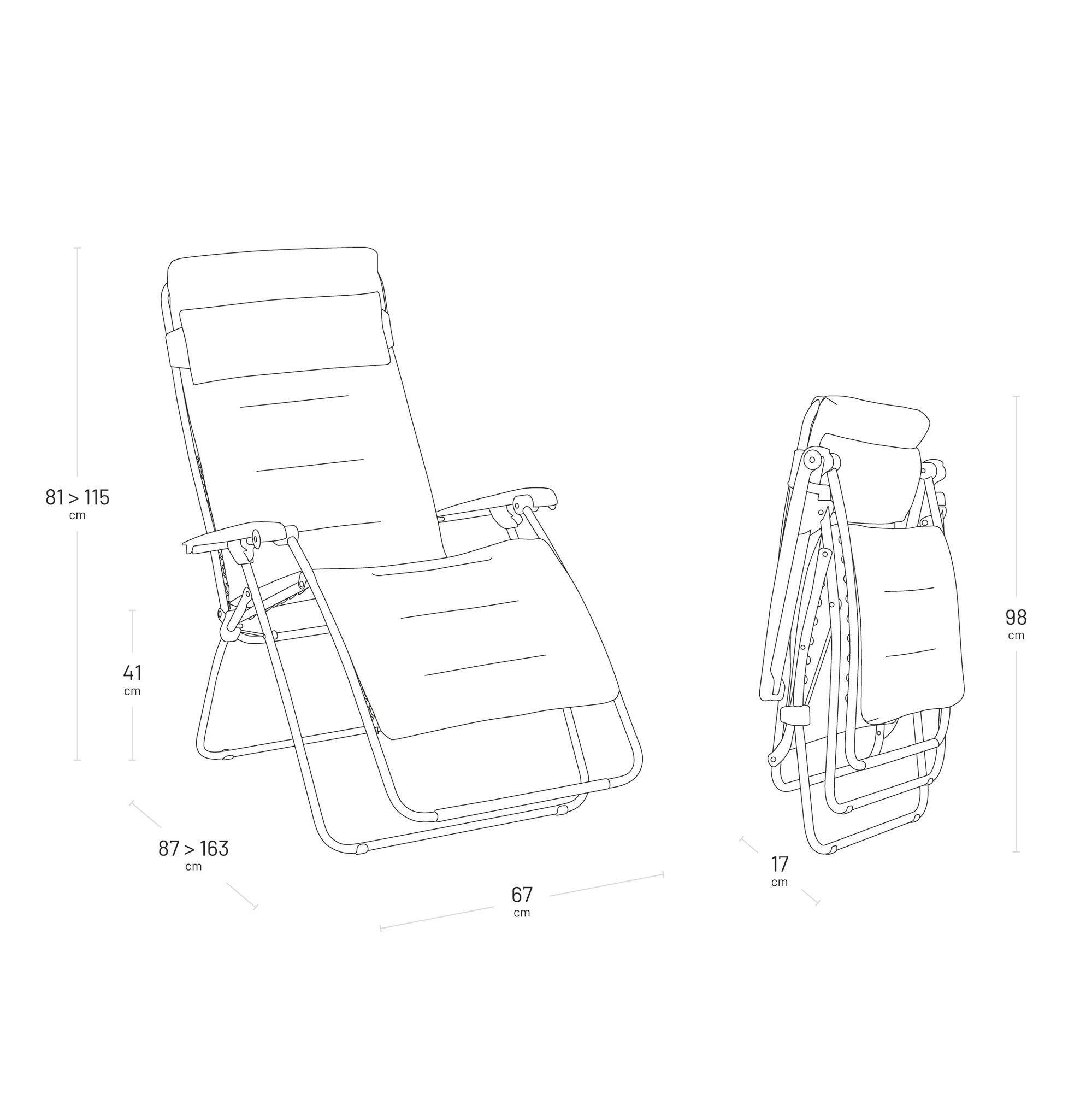 Fauteuil Relax matelassé Zéro Gravité - RSX CLIP - Marron - Lafuma Mobilier 5/7