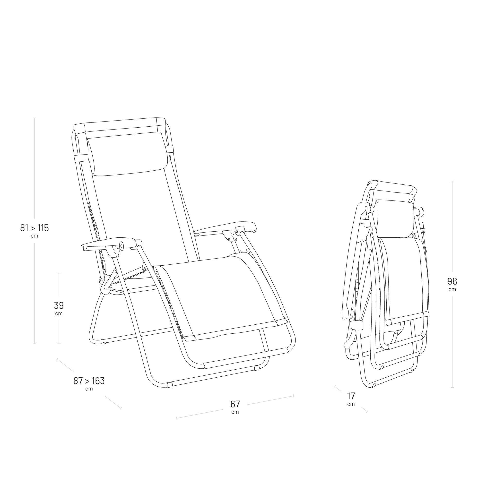 Fauteuil Relax matelassé Zéro Gravité - RSX CLIP - Bleu - Lafuma Mobilier 5/7