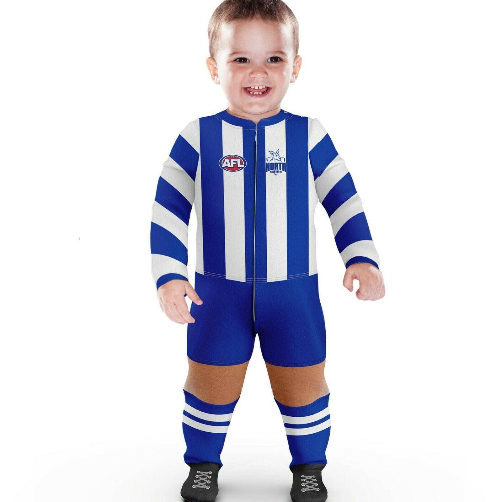 AFL Footy Suit Body Suit - North Melbourne Kangaroos - Baby Infant Toddler