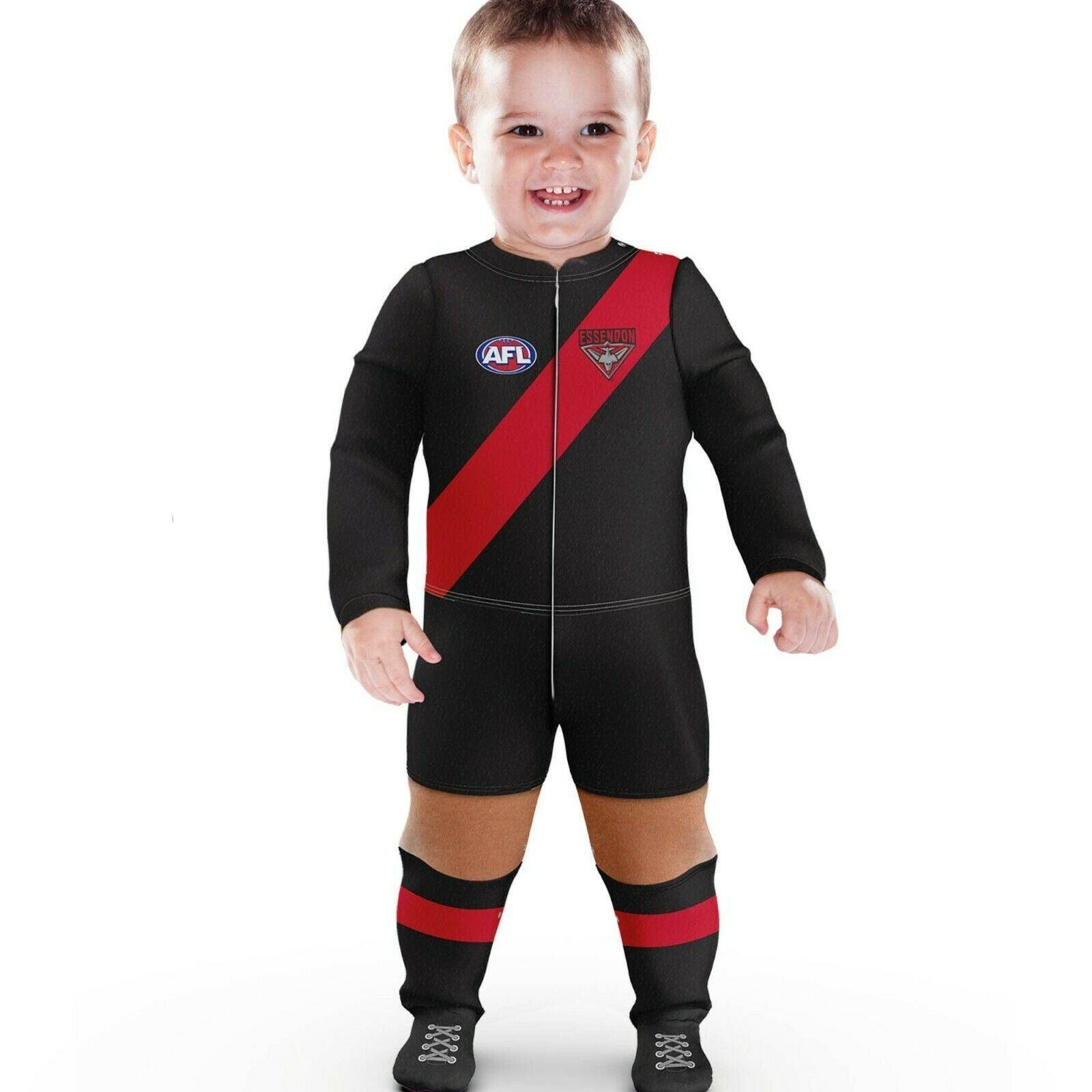 AFL Footy Suit Body Suit - Essendon Bombers - Baby Infant Toddler