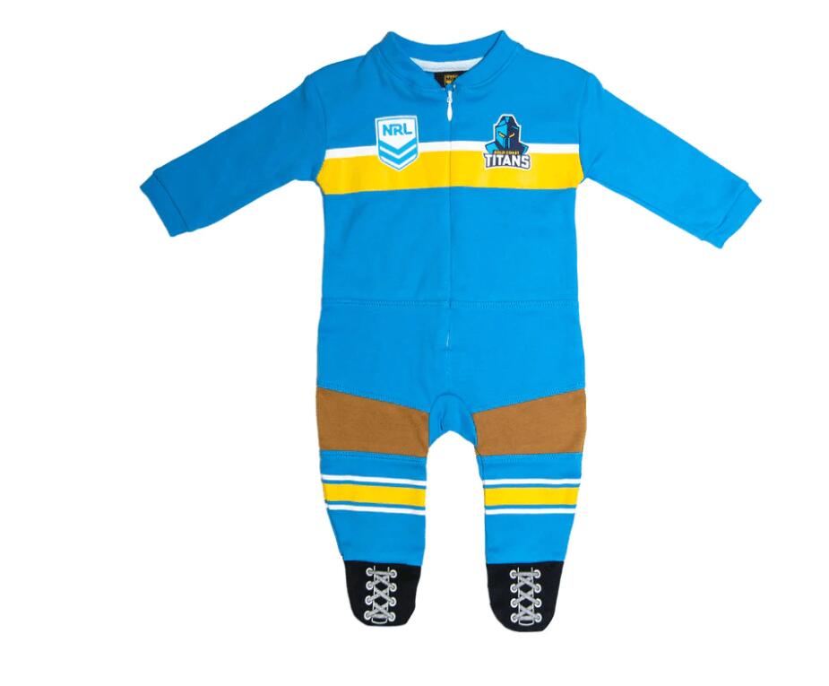 NRL Footy Suit Body Suit - Gold Coast Titans - Baby Toddler Infant