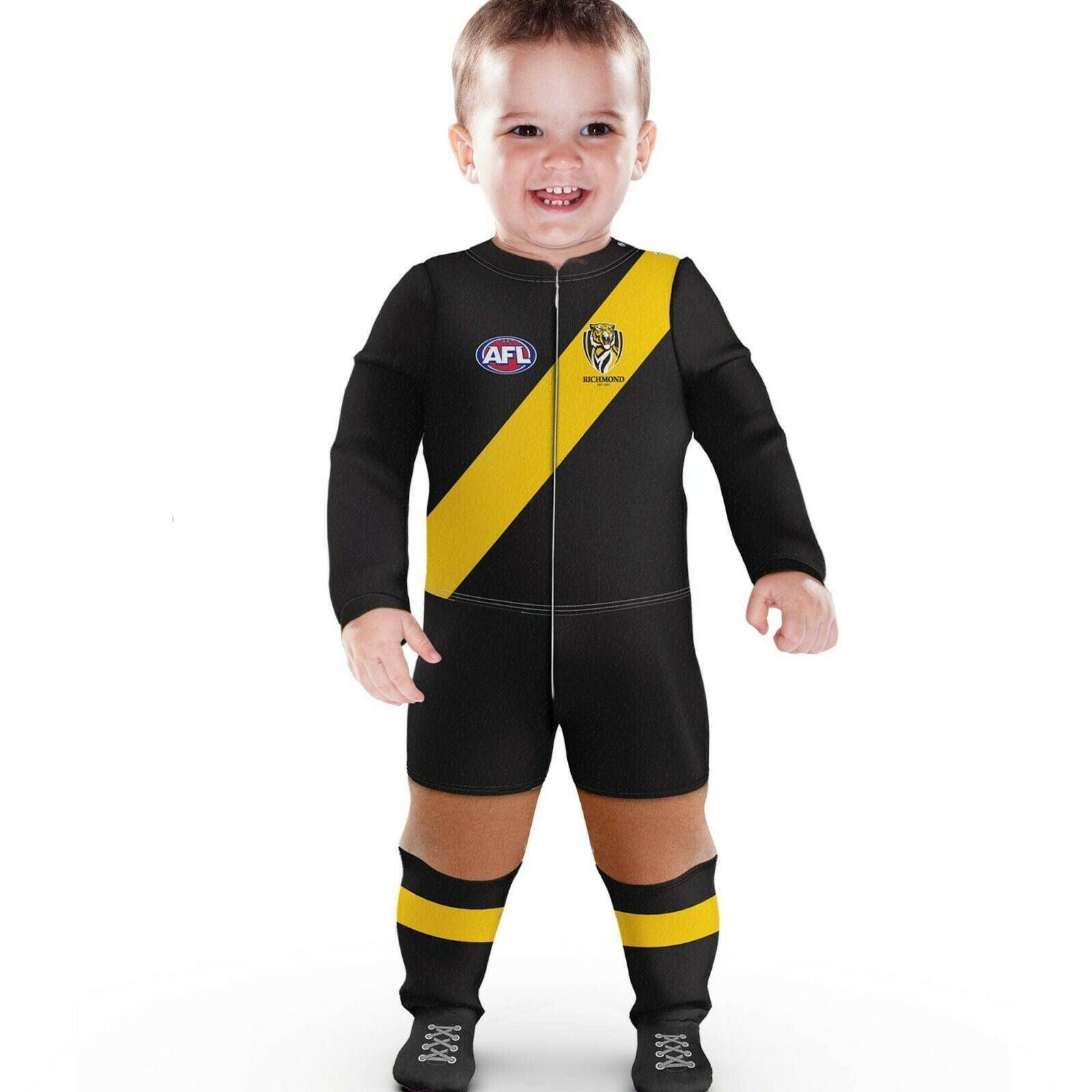 AFL Footy Suit Body Suit - Richmond Tigers - Baby Infant Toddler