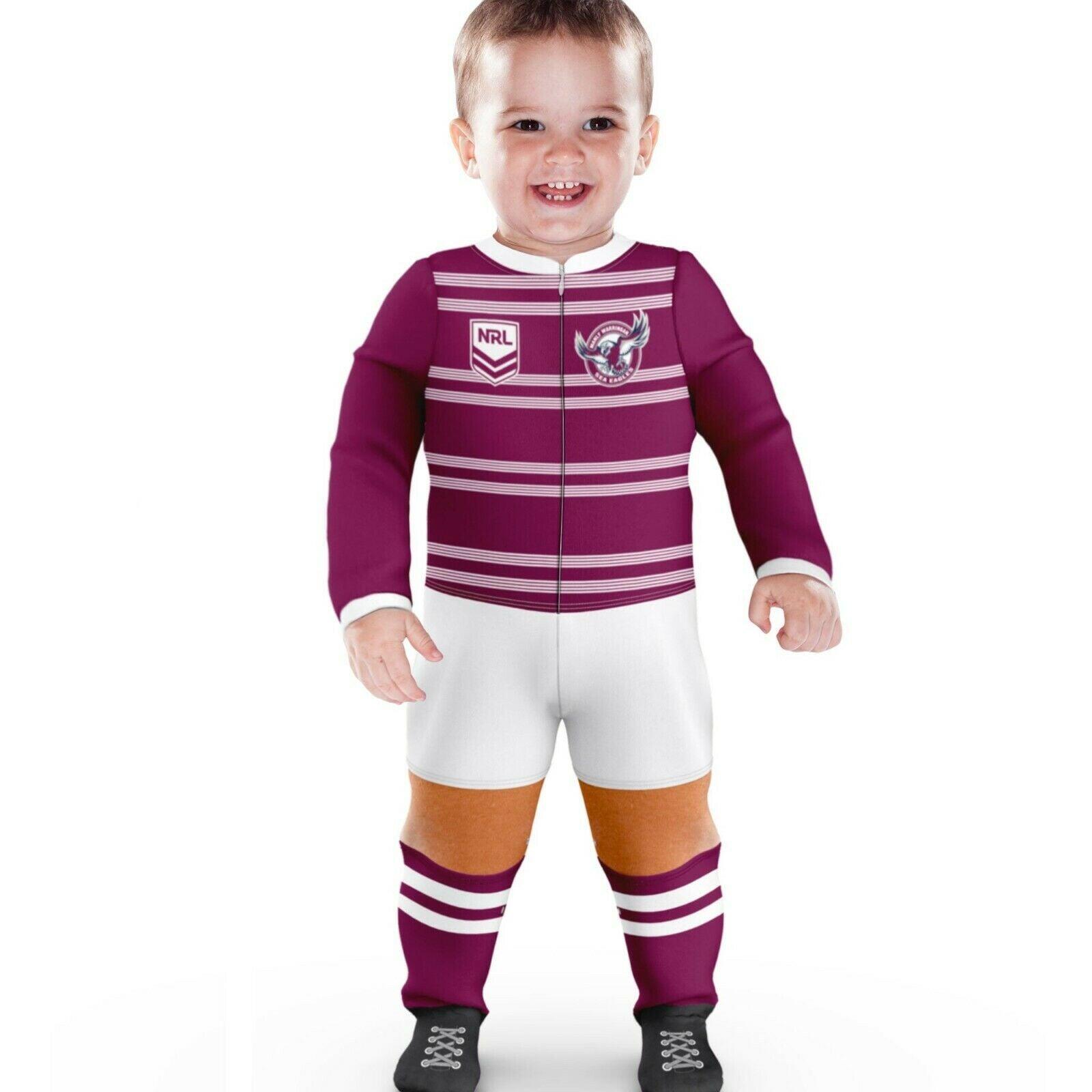 NRL Footy Suit Body Suit - Manly Sea Eagles - Baby Toddler Infant