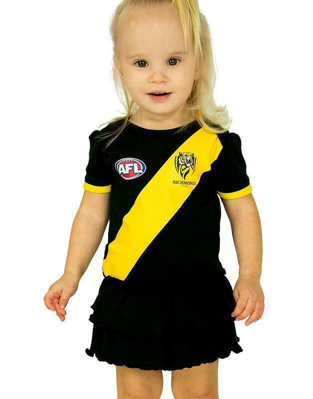 AFL Girls Tutu Footy Suit Body Suit - Richmond Tigers - Baby Toddler Infant