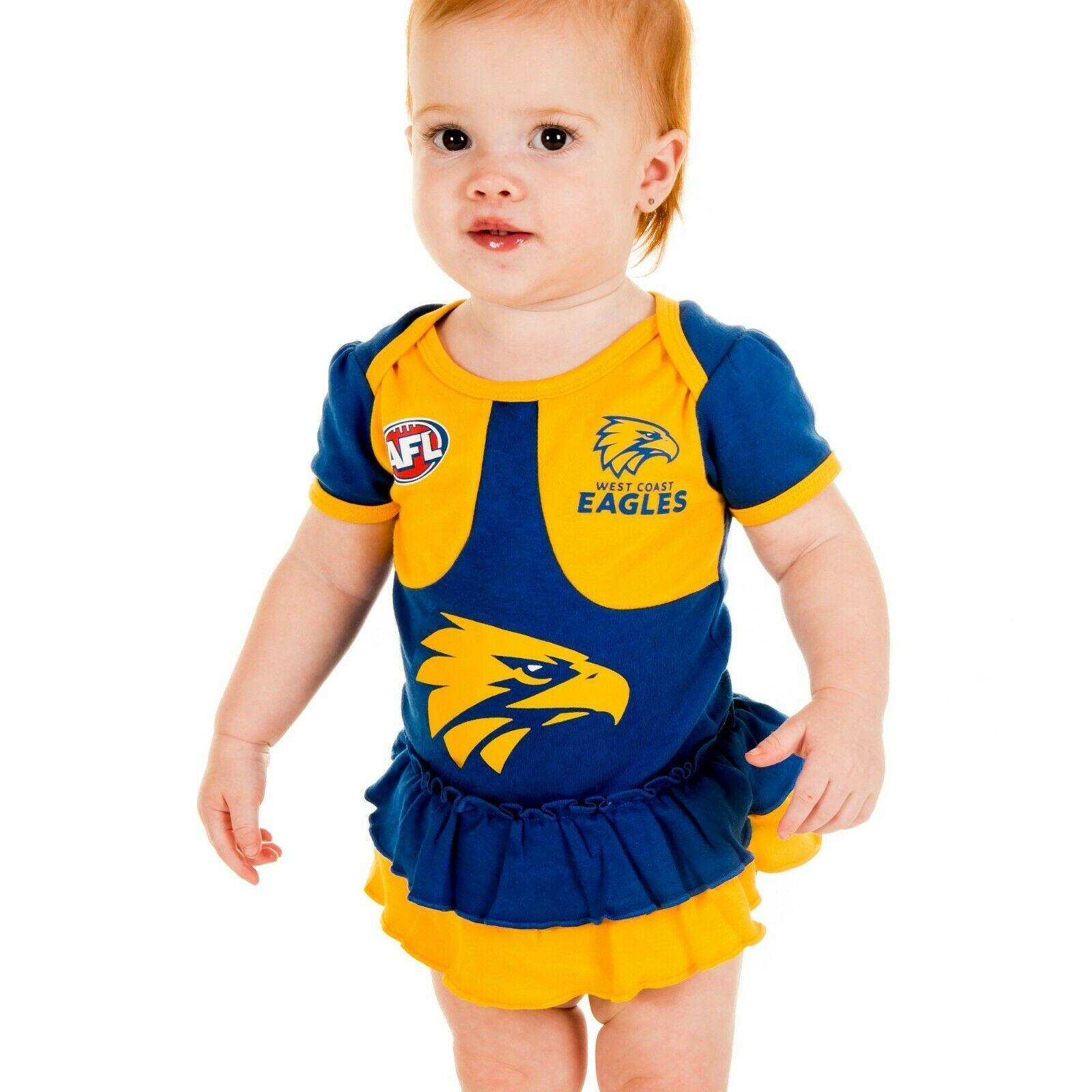 AFL Girls Tutu Footy Suit Body Suit - West Coast Eagles - Baby Toddler Infant
