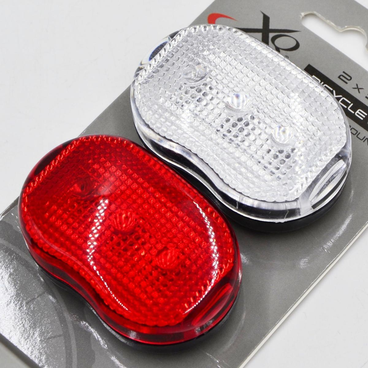 Zestaw lamp Xqmax rowerowych LED przód tył 3LED 3/5