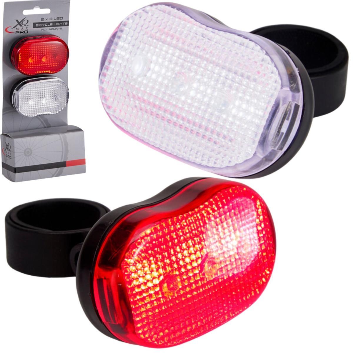 Zestaw lamp Xqmax rowerowych LED przód tył 3LED 2/5