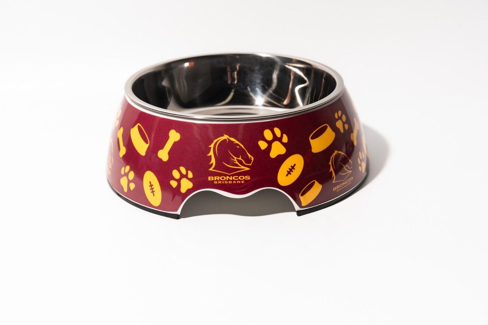 NRL Pet Bowl - Brisbane Broncos - Food Water - Dog Cat