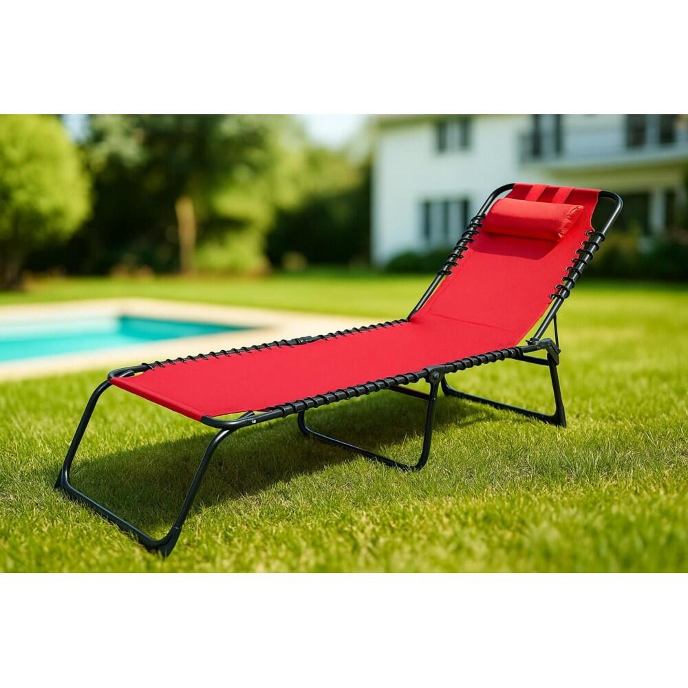 Tumbona Plegable para Jardín y Piscina Marbueno Pack de 2 3/5
