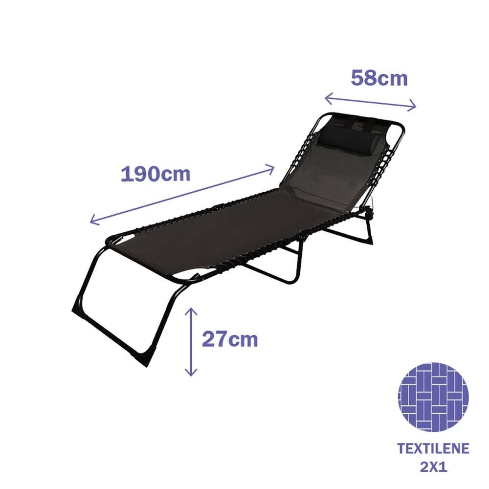 Tumbona Plegable Marbueno de Acero para Jardín y Piscina 2/3