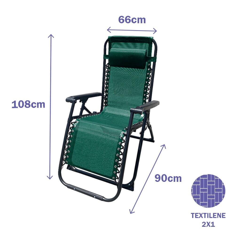 Tumbona Plegable Marbueno con Reposacabezas para Jardín 2/3