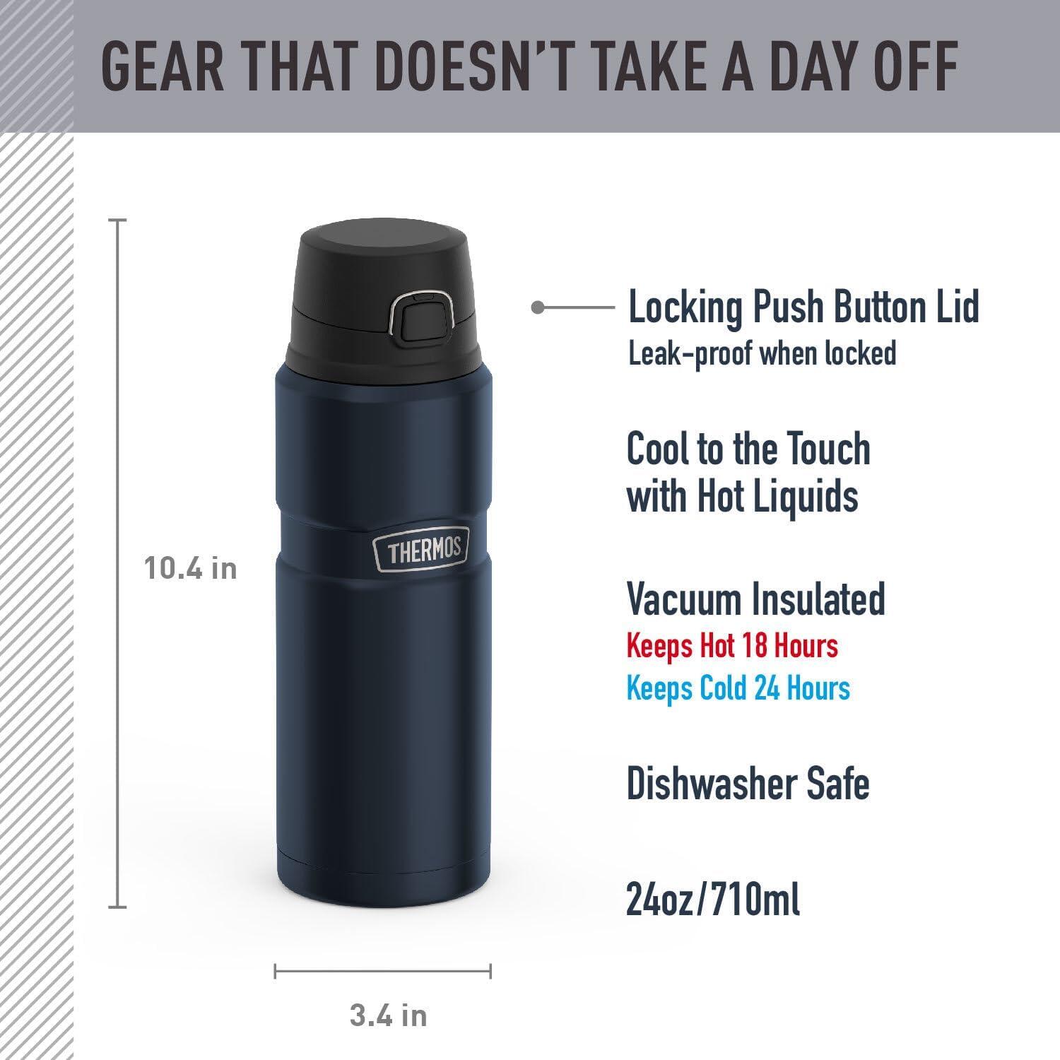 THERMOS KING 710ml Botella de acero inoxidable con aislamiento para bebidas Azul 2/5