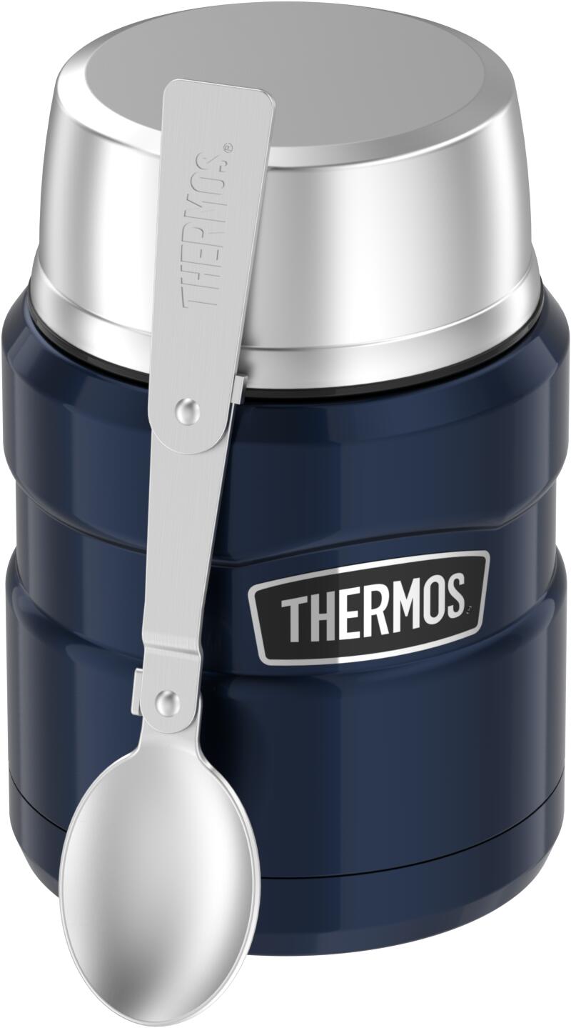 THERMOS KING 470ml de acero inoxidable bote con cuchara plegablee – Azul 2/7