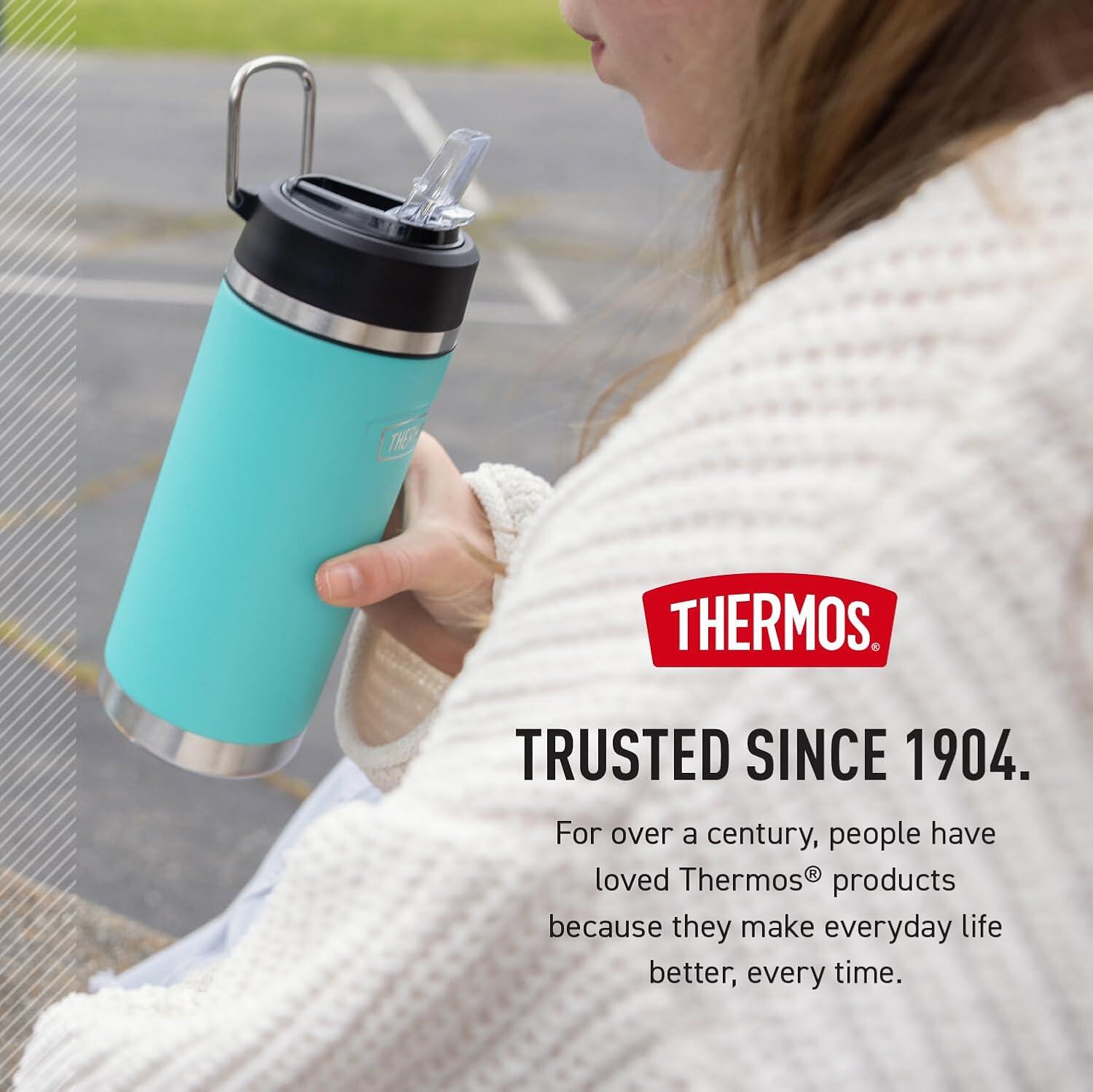 THERMOS ICON 530ml Botella de acero inoxidable hidratación con tapa pajita Rosa 6/7