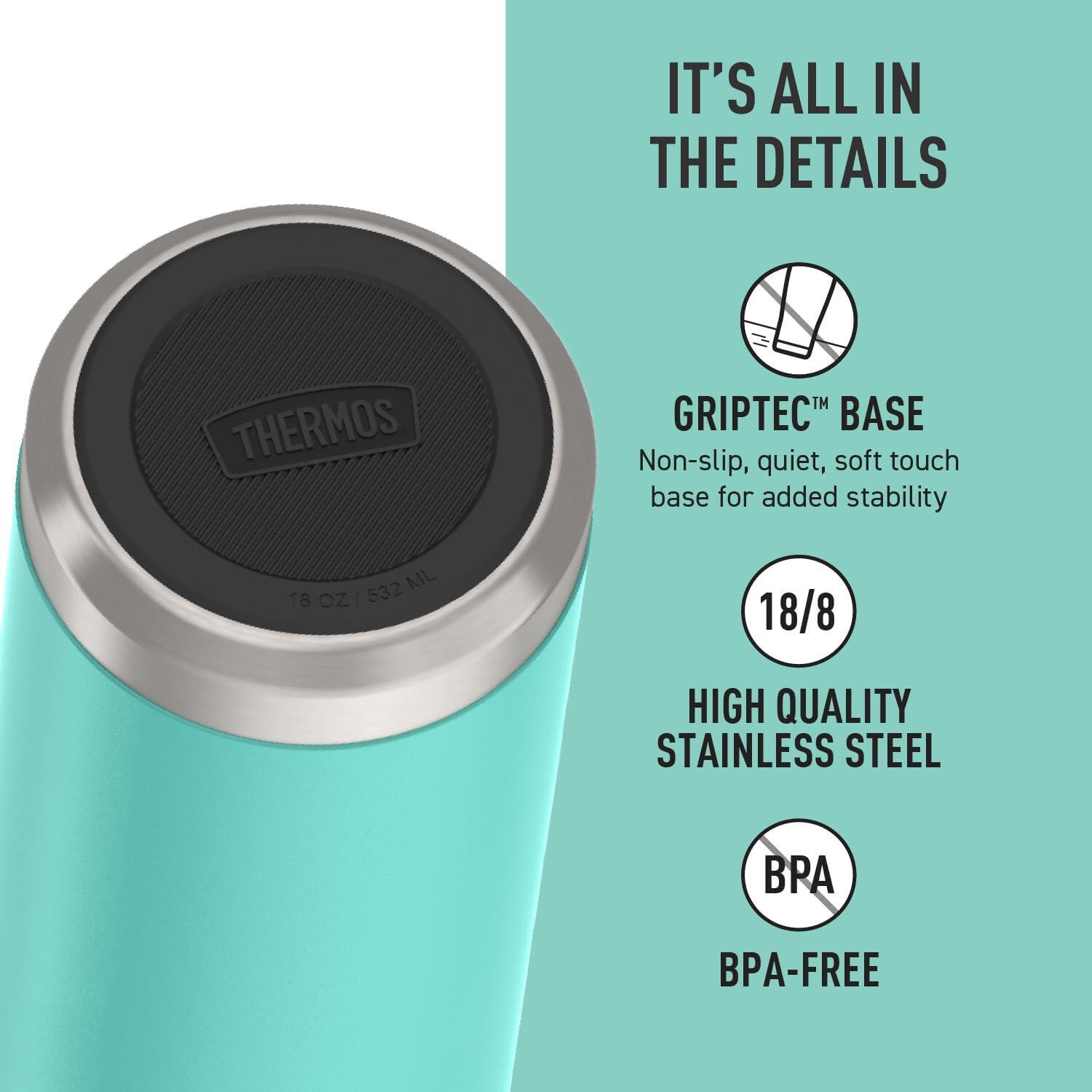 THERMOS ICON 530ml Botella de acero inoxidable hidratación con tapa pajita Verde 4/7
