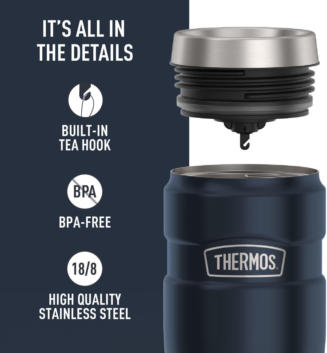 THERMOS KING 470ml Taza de acero inoxidable con aislamiento al vacío Taza Azul 5/7