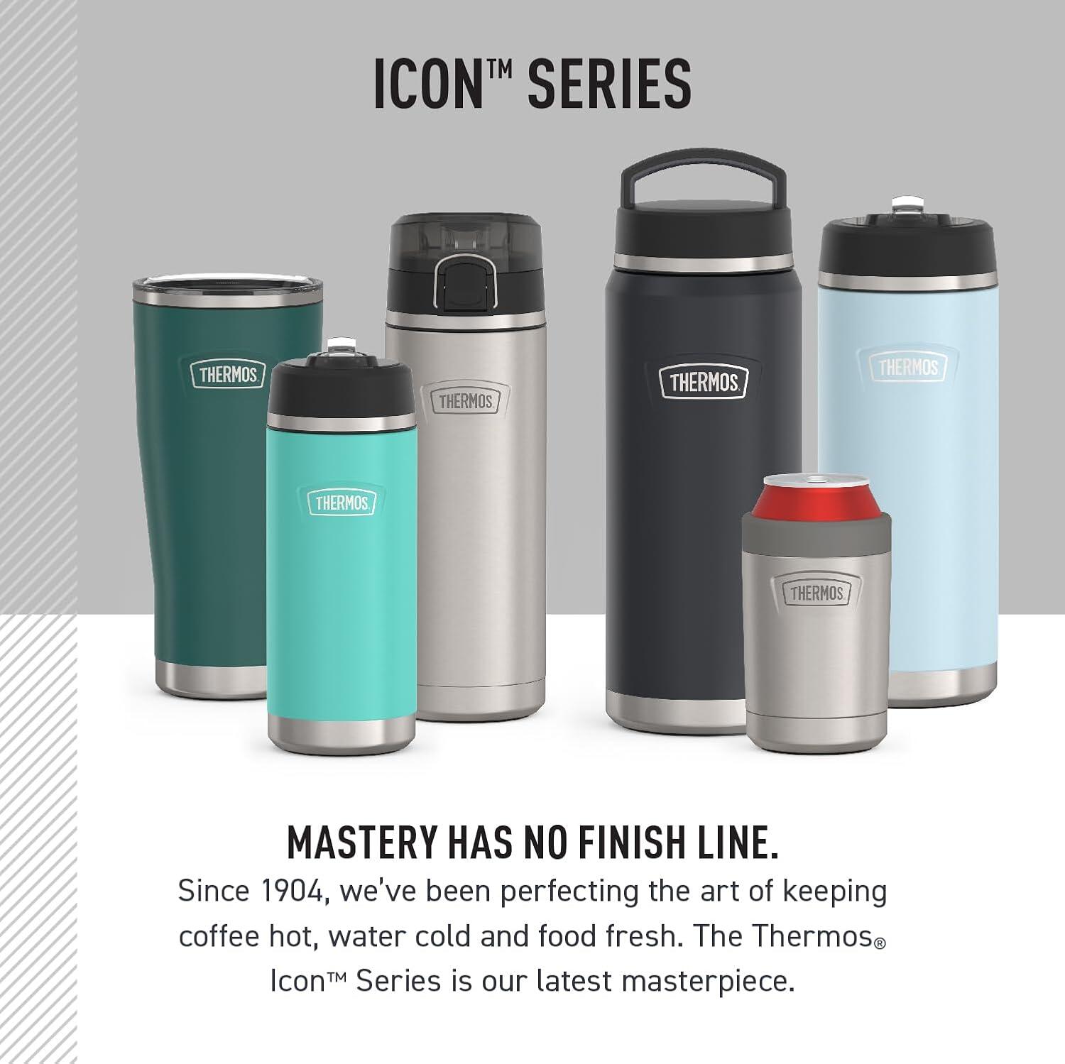 THERMOS ICON 530ml Botella de acero inoxidable hidratación con tapa pajita Azul 7/7