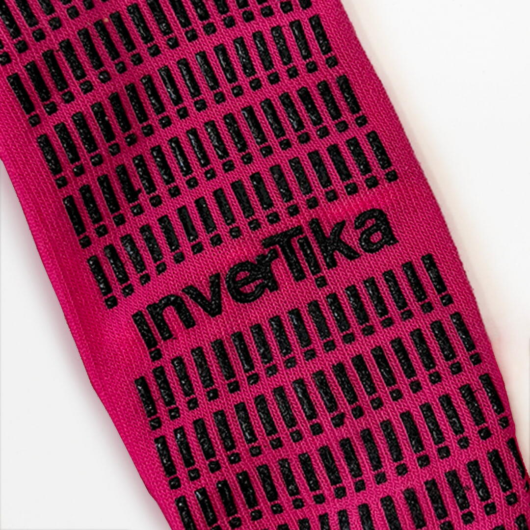 Calze sportive antiscivolo cotone soletta con grip allenamento Fucsia 4/5