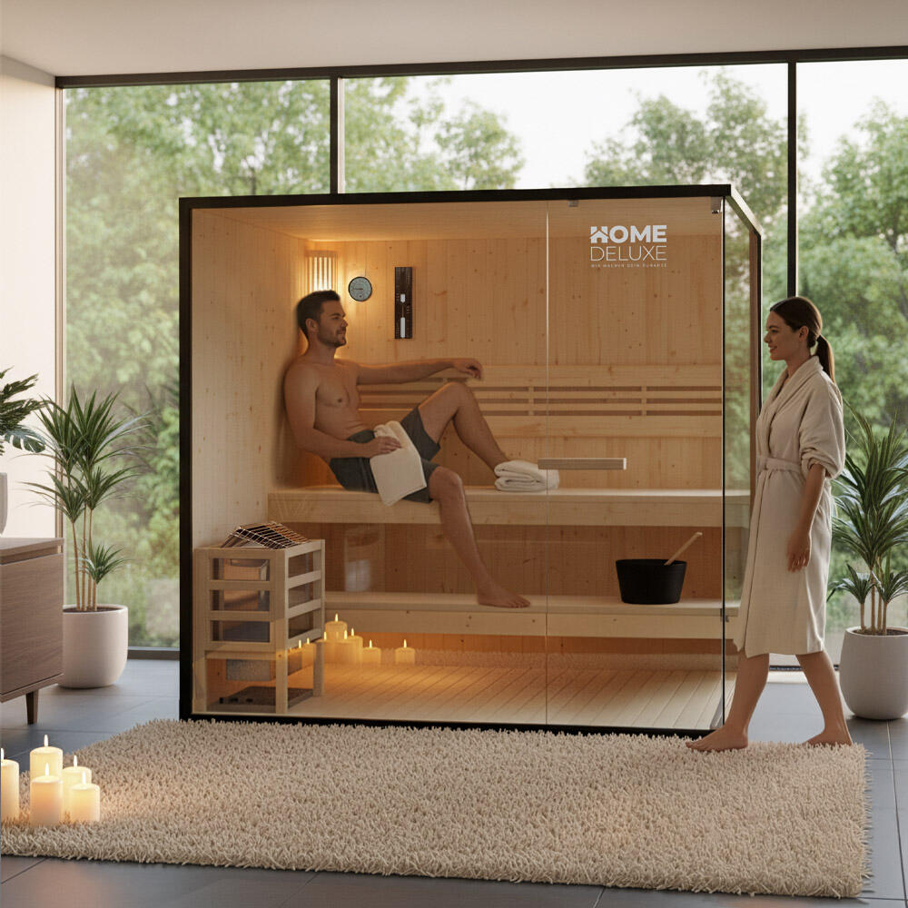 Tradycyjna sauna SHADOW XL - 200 x 150 cm dla 5 osób 3/12