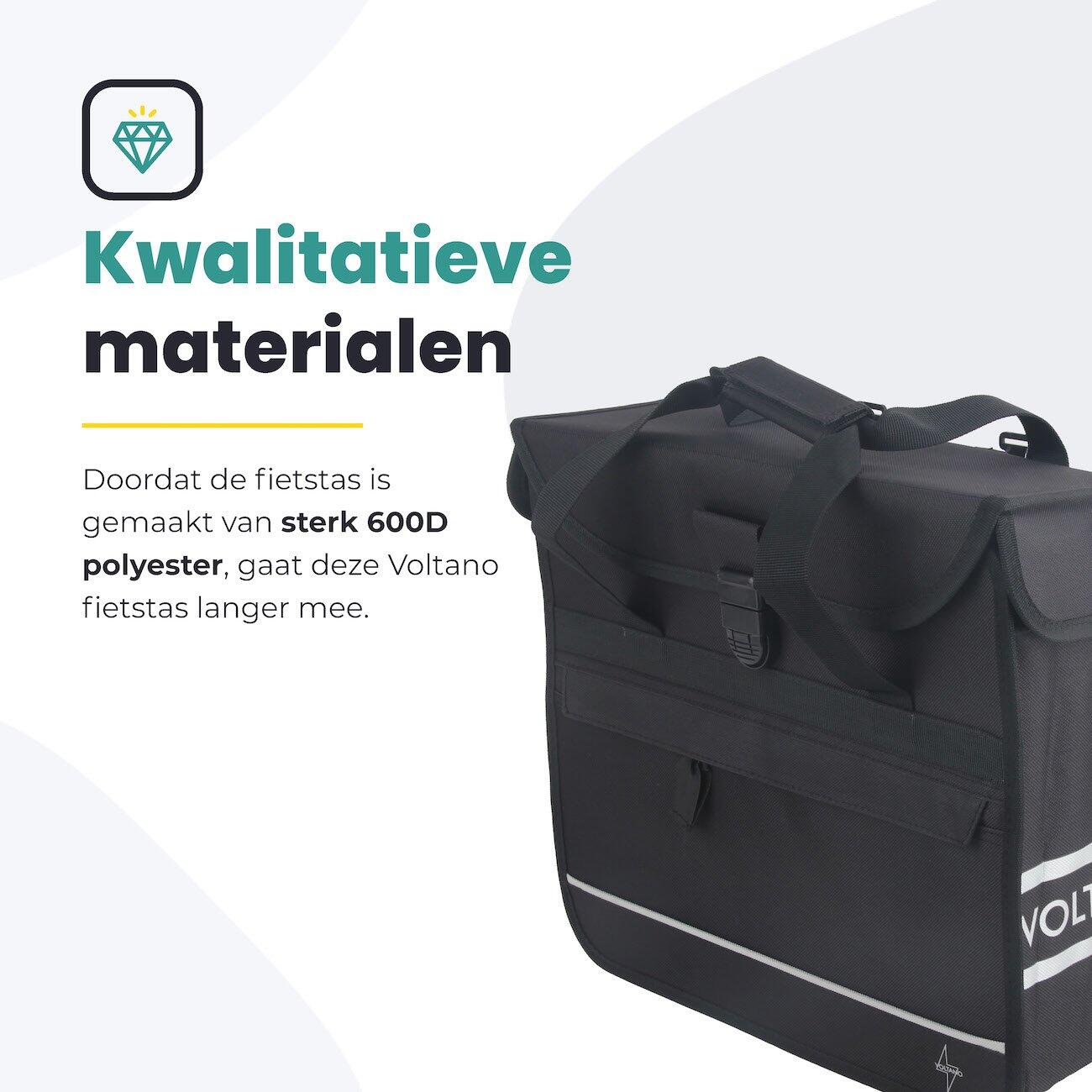 Voltano Voorgevormde Enkele Fietstas / Pakaftas - Zwart - 17L 7/7