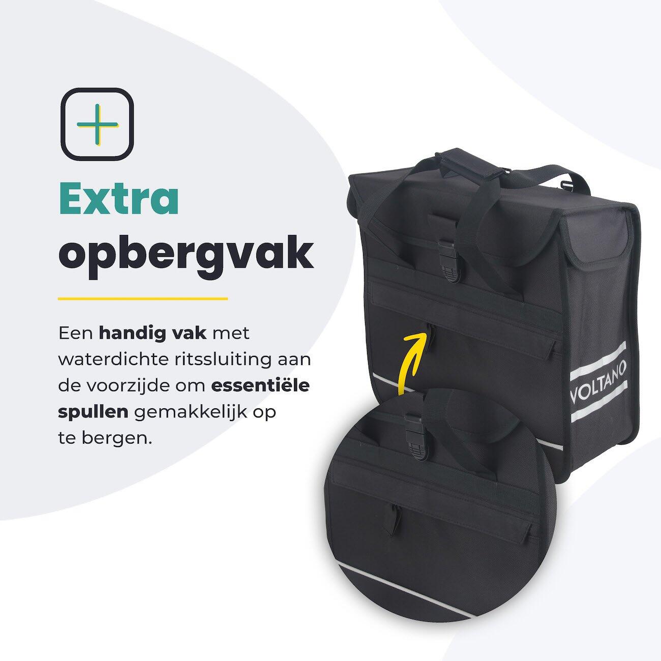 Voltano Voorgevormde Enkele Fietstas / Pakaftas - Zwart - 17L 5/7