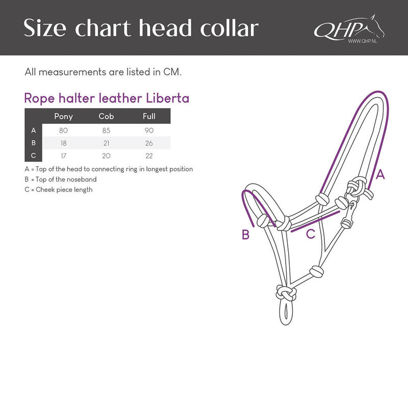 QHP Touwhalster Liberta Leer - Zwart (Cob)
