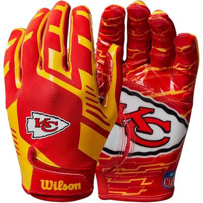 Wilson youth nfl stretch fit gloves team kansas city chiefs