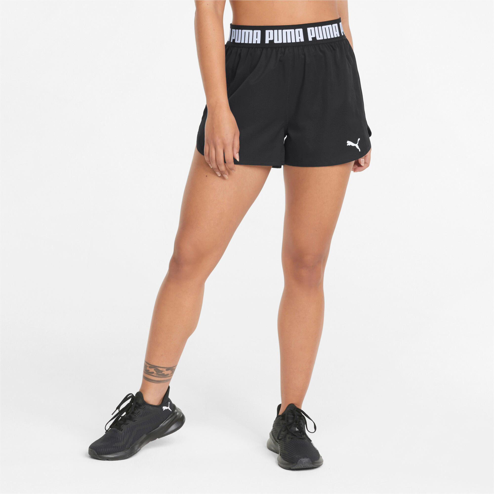 Pantalones Cortos Deportivos para Mujer Puma Train Strong Woven Negro 3/8
