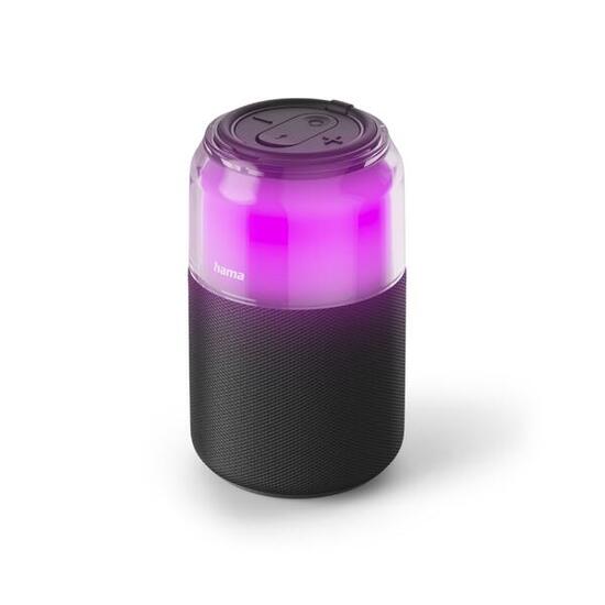 HAMA Bluetooth-Lautsprecher "Can Speaker", 4 LED-Licht-Modi, 5W, Schwarz
