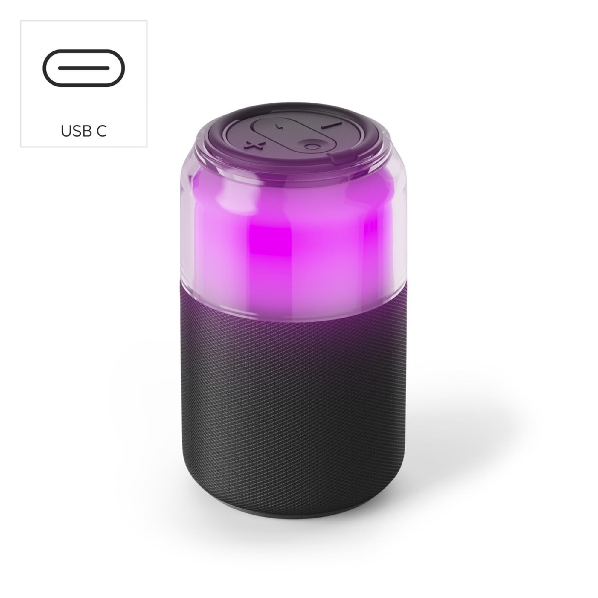 HAMA Bluetooth-Lautsprecher "Can Speaker", 4 LED-Licht-Modi, 5W, Schwarz 3/5
