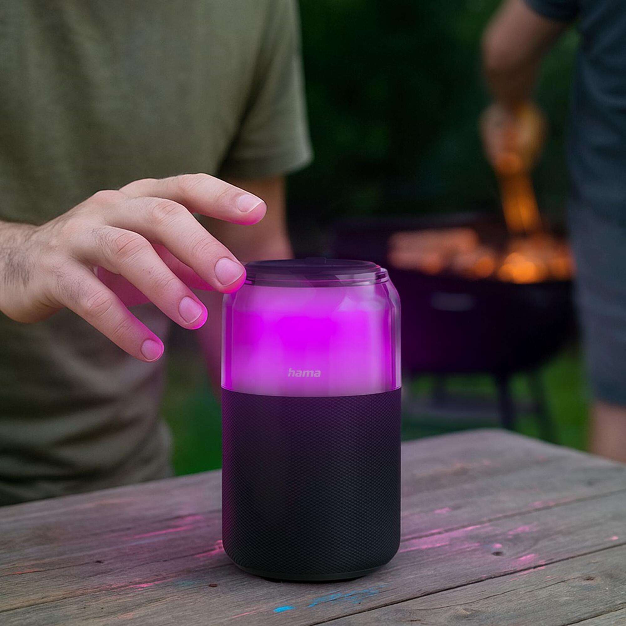 HAMA Bluetooth-Lautsprecher "Can Speaker", 4 LED-Licht-Modi, 5W, Schwarz 5/5
