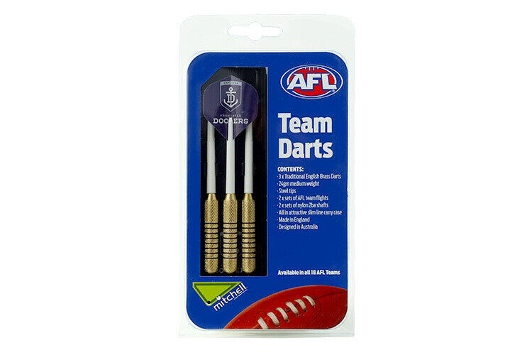 AFL Brass Dart Set - Fremantle Dockers - Set of 3 - 24 Grams - Darts