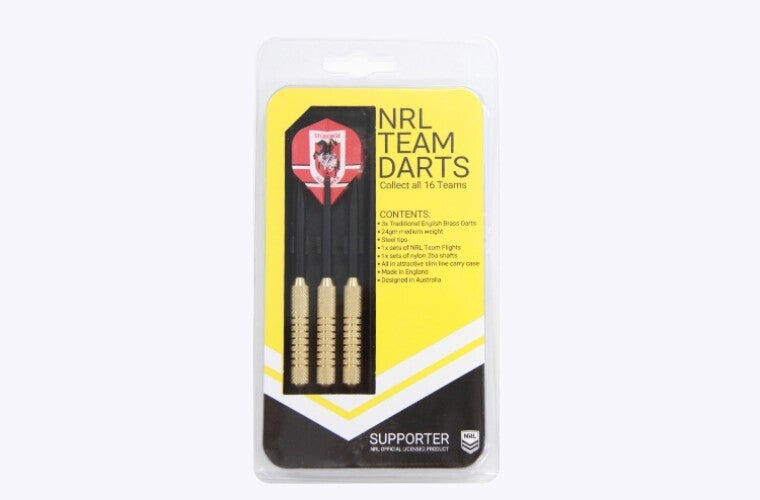 NRL Brass Dart Set - St George Illawarra Dragons - Set of 3 - 24 Grams - Darts