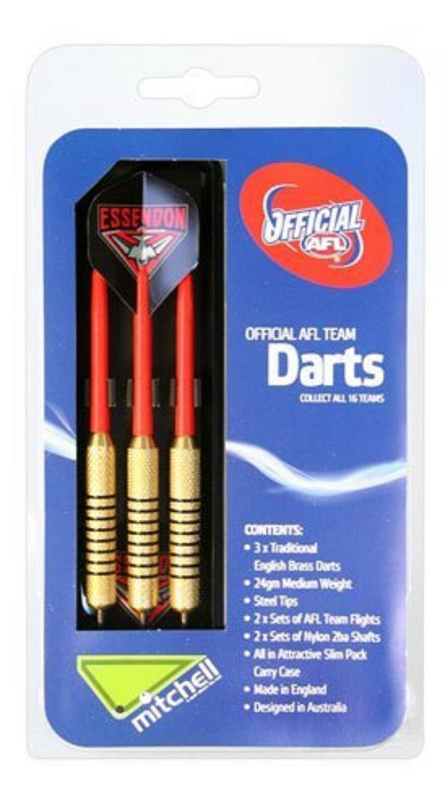 AFL Brass Dart Set - Essendon Bombers - Set of 3 - 24 Grams - Darts