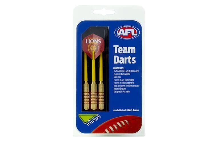 AFL Brass Dart Set - Brisbane Lions - Set of 3 - 24 Grams - Darts