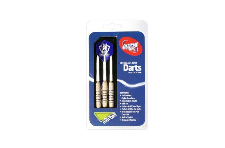 AFL Brass Dart Set - North Melbourne Kangaroos - Set of 3 - 24 Grams - Darts