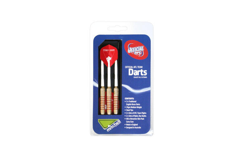 AFL Brass Dart Set - Sydney Swans - Set of 3 - 24 Grams - Darts