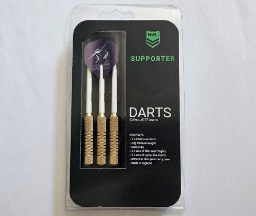NRL Brass Dart Set - Melbourne Storm - Set of 3 - 24 Grams - Darts
